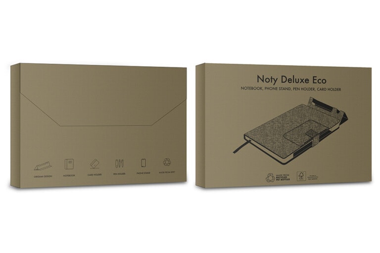 Notebook with Integrated Phone Stand & Pen Holder