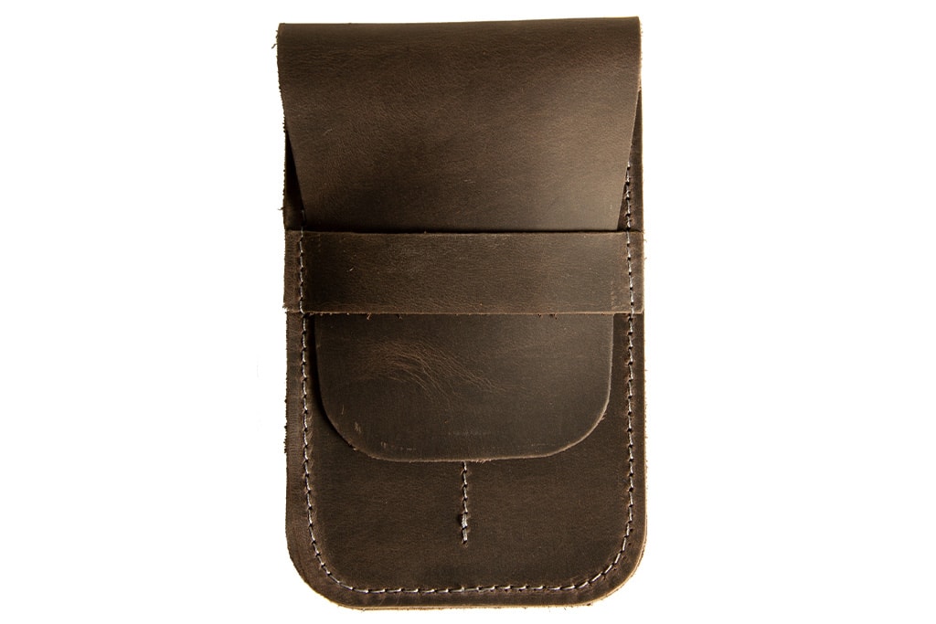 Genuine Leather Pencil Roll 3 Open-End Pockets For Long Pens Pen And Pencil Case Sturdy Strap Fold-Over Flap
