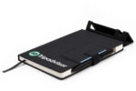 Notebook with Integrated Phone Stand & Pen Holder