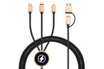 Bamboo 5-in-1 Charging Cable with Light-Up Logo