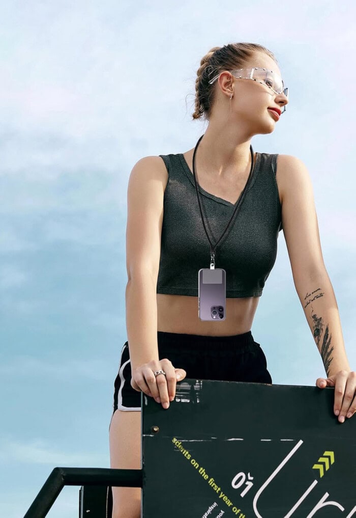 Adjustable Mobile Phone Lanyard with Patch