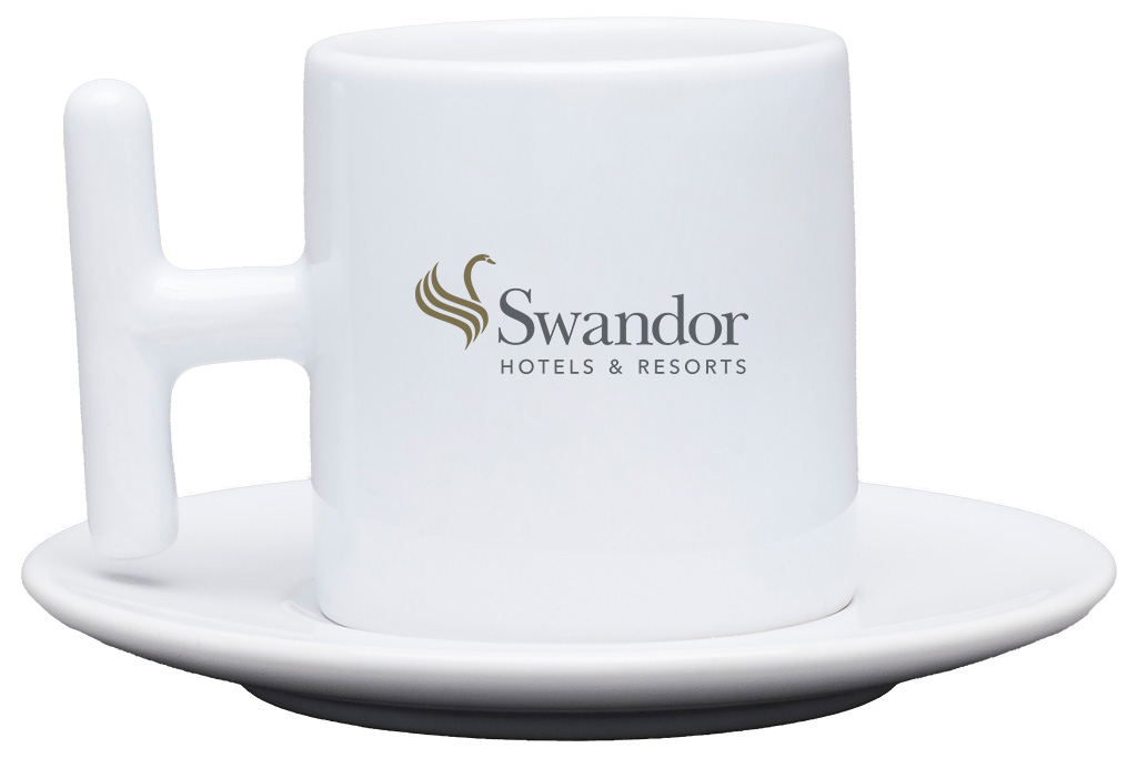 Porcelain Espresso Cup and Saucer - 2.2 oz